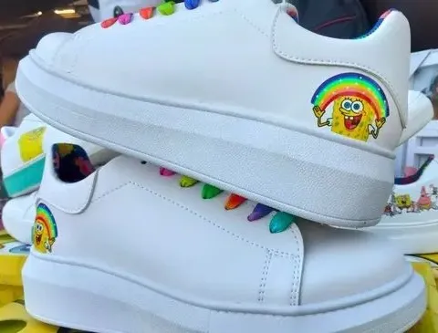 Tenis Bob Esponja Arcoiris Nickelodeon #3 Original Blanco Bob Sponja 23