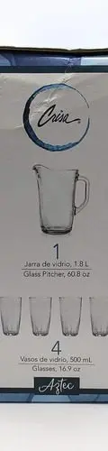 Juego De Jarra Y Vasos Crisa De Vidrio 5pz En Caja Transparente — Decoración vintage (foto 7)