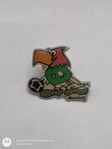 Pin Aguigol Mascota Mundialista Retro De Coleccion 90's Verde Con Blanco Aguigol Mascota Mundialista