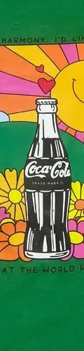 Playera Coca Cola Perfect Harmony Flores Verde Talla M  Verde Paisaje Flores M Liso/verde — Coleccionables vintage (foto 3)