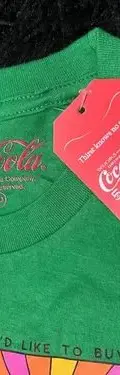 Playera Coca Cola Perfect Harmony Flores Verde Talla M  Verde Paisaje Flores M Liso/verde — Coleccionables vintage (foto 4)