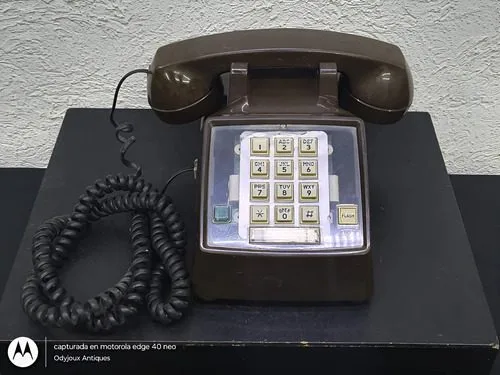 Teléfono Antiguo Vintage Rolm Chocolate Años 80s Funcionando Chocolate — Tech vintage, años 80s