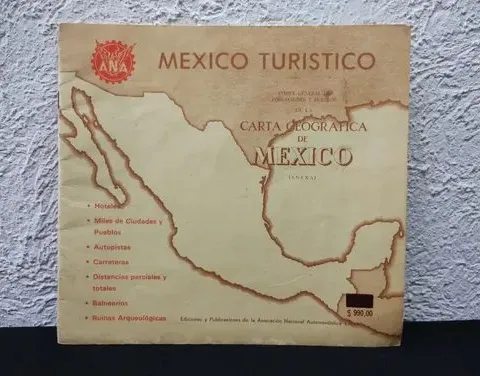 Guía México Turístico Edit. Ana Año 1985 Carta Vintage Retro