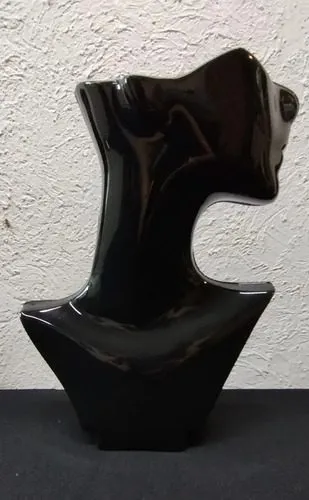 Exhibidor Cara Negra 12 Piezas Plástico Collar Arete Usado Negro