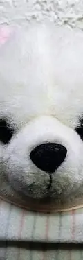 Oso Blanco De Peluche Con Pijama De Rayas Rosa Y Gorro Blanco — Coleccionables vintage, años 90s (foto 8)