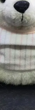 Oso Blanco De Peluche Con Pijama De Rayas Rosa Y Gorro Blanco — Coleccionables vintage, años 90s (foto 9)