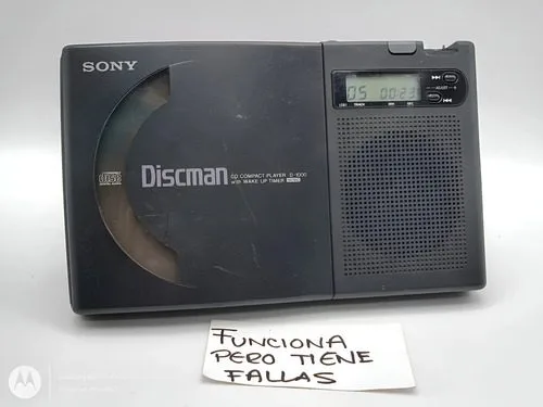 Sony Discman Cd Player D-1000 Con Alarma Y Bocina Retro 90's Negro — Audio vintage, años 90s