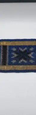 Pulsera Brazalete Artesanal Huichol Chaquiron Tejido A Mano Azul — Coleccionables vintage (foto 2)