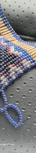 Pulsera Brazalete Artesanal Huichol Chaquiron Tejido A Mano Azul — Coleccionables vintage (foto 5)