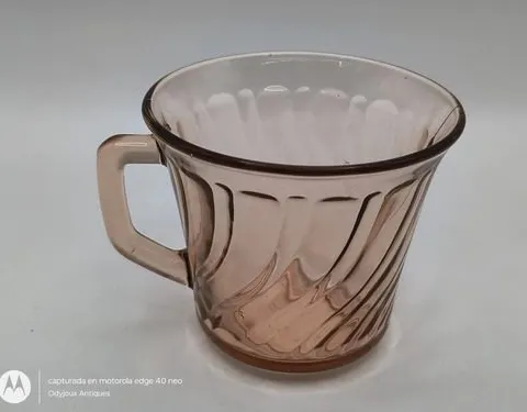 Taza Fortecrisa Vintage Coffee Cristal Rosa 70's Original Cristal Rosa Taza Para Café Fortecrisa Vintage Coffee Cristal Rosa 70's Original