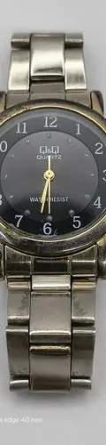 Reloj Q&q Quartz Water Resist 3 Bar Q315-005yh Vintage Mujer Plateado Dorado Negro — Coleccionables vintage