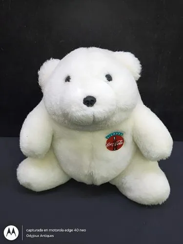 Peluche Oso Polar Coca Cola 18cm De Colección Navidad Usado Blanco