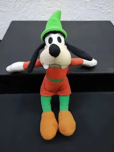 Peluche Goofy Tribilin De La Navidad Mágica Disney Original  Naranja Con Verde
