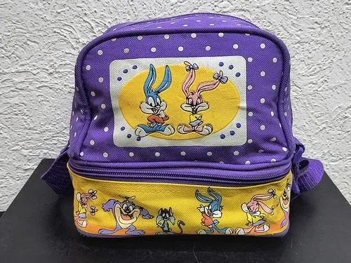 Lonchera Tinny Toons Vintage Azpe Retro 90s Mochila Original Morado Tinny Toons — Coleccionables vintage, años 90s