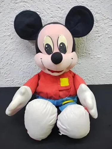 Peluche Mickey Mousse Disney Mattel Aprendizaje Vintage 1992 Azul Con Rojo Y Amarillo — Coleccionables vintage, años 90s