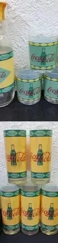 Set Jarra Con Vasos Coca Cola Vintage Luminarc Francia 12pzs — Decoración vintage, años 90s (foto 10)