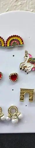 Exhibidor Aretes Placa Blanco Acrílico 14cm Lote 9pz Blanco — Coleccionables vintage (foto 2)