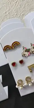 Exhibidor Aretes Placa Blanco Acrílico 14cm Lote 9pz Blanco — Coleccionables vintage (foto 8)