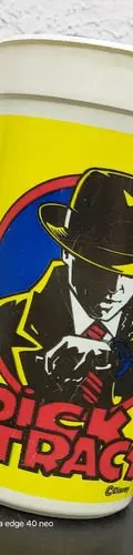 Vaso Dick Tracy Coca Cola Retro Vintage 90's Original Blanco Con Amarillo — Coleccionables vintage, años 90s