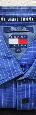 Camisa Tommy Hilfiger A Cuadros Azul Hombre L Manga Larga  Azul Cuadros L G Grande — Coleccionables vintage, años NOW