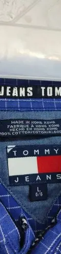 Camisa Tommy Hilfiger A Cuadros Azul Hombre L Manga Larga  Azul Cuadros L G Grande — Coleccionables vintage, años NOW (foto 3)
