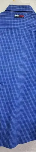 Camisa Tommy Hilfiger A Cuadros Azul Hombre L Manga Larga  Azul Cuadros L G Grande — Coleccionables vintage, años NOW (foto 4)