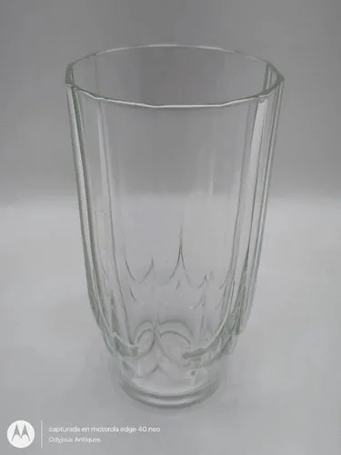 Vaso De Cristal Alto Bordes Curveados Francia 70's Vintage Transparente — Coleccionables vintage, años 70s