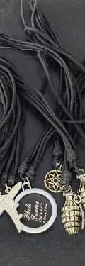 Lote De Collares Para Hombre 10pzas Remate Cinta De Cuero Plateado — Coleccionables vintage (foto 2)