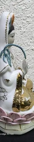 Figura De Porcelana Estado Divino Chino Guan Yin Vintage 80s Blanco — Coleccionables vintage, años 80s (foto 2)