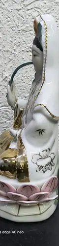 Figura De Porcelana Estado Divino Chino Guan Yin Vintage 80s Blanco — Coleccionables vintage, años 80s (foto 4)