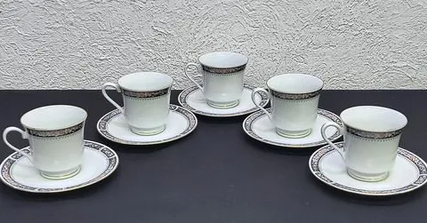 Set Tazas De Té Porcelana Remington China Vintage 5-pack 60s Blanco Set Tazas De Té Porcelana Remington China Vintage