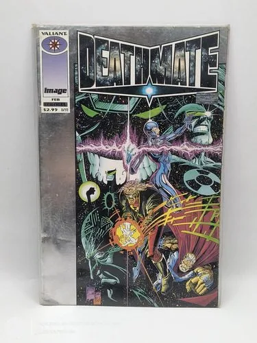 Comic Deathmate Feb. Epilogue Plateado Inglés (1993) Valiant — Coleccionables vintage, años 90s
