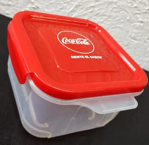 Tupperware Coca Cola Promocional Cuadrado Contenedor 12cm