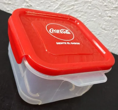 Tupperware Coca Cola Promocional Cuadrado Contenedor 12cm — Coleccionables vintage, años 90s
