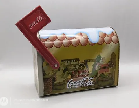 Buzón De Los Deseos Coca Cola Navidad Metálico De Coleccion