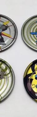 Lote Tazos Pokémon Metálicos Silver Y Gold 2007 4pz Original — Coleccionables vintage, años NOW (foto 2)