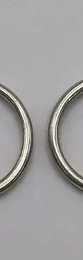 Arracadas De Tubo Lisa 1.5cm Diámetro En Plata Fina .925  Plateado — Coleccionables vintage (foto 2)
