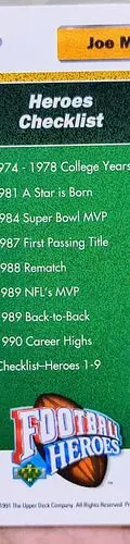 Tarjetas Coleccion Nfl Upper Deck Joe Montana 1991 Football — Coleccionables vintage, años 90s (foto 10)