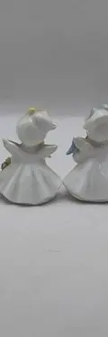 Set 6 Mini Angeles De Porcelana Músicos Taiwan Vintage 70's Beige — Decoración vintage, años 70s (foto 3)