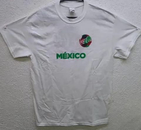 Playera Coca Cola México Tricolor Mediana Hecha En Nicaragua Blanco Con Logos En Verde Blanco Y Rojo Coca Cola Mundial Mediana Serigrafia