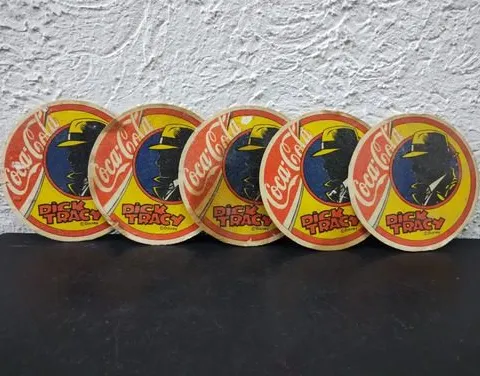 Coca Cola Dick Tracy Porta Vasos 5pack Vintage Coleccion 80s