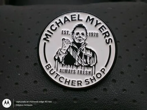 Pin/broche Michael Myers Butcher Shop Terror Pins 3cm Blanco Michael Myers — Coleccionables vintage, años NOW