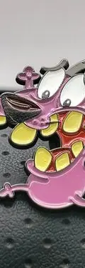 Pin Broche Metalico Coraje El Perro Cobarde Retro 3.6cm Rosa Chicle Coraje El Perro Cobarde — Coleccionables vintage, años 90s (foto 2)