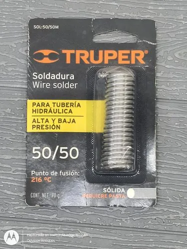 Soldadura Sólida 50/50 Para Tubería Hidráulica 70g — vintage México