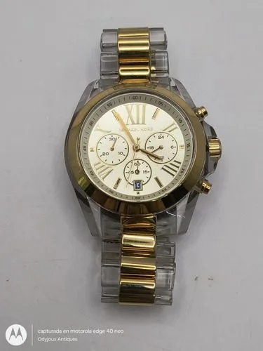 Reloj Michael Kors Bradshaw 6319 Dorado Para Reparar Orig Transparente Con Dorado Dorado