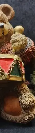 Estatua Oso Tocando Tambor Con Lapicero Resina Vintage 20cm Café Con Naranja Y Verde Musgo — Decoración vintage (foto 2)