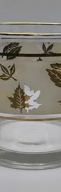 Cubitero Para Hielos De Cristal Libby Golden Foliage Vintage Golden Foliage — Decoración vintage, años 50s (foto 2)
