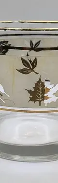 Cubitero Para Hielos De Cristal Libby Golden Foliage Vintage Golden Foliage — Decoración vintage, años 50s (foto 4)