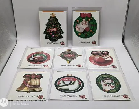 Decorines Coca Cola Colección Esferas Cartón Lote 8pz 90's