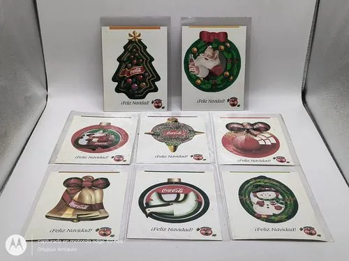 Decorines Coca Cola Colección Esferas Cartón Lote 8pz 90's — Coleccionables vintage, años 90s